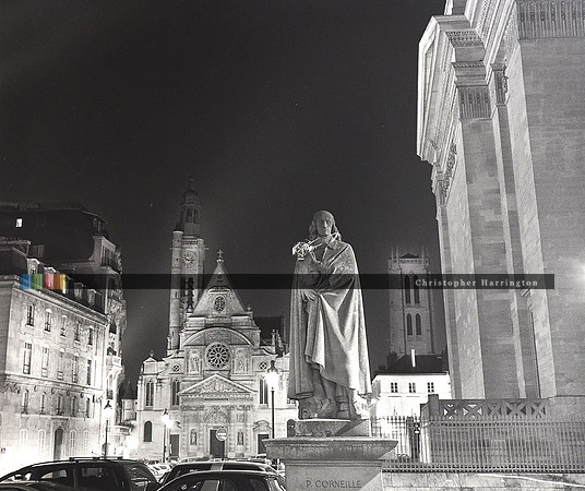 Statue with Ribbon, Pantheon, Paris Night